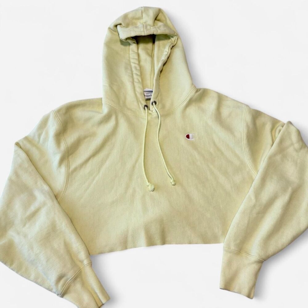 Champion Women's Yellow and Green Hoodie